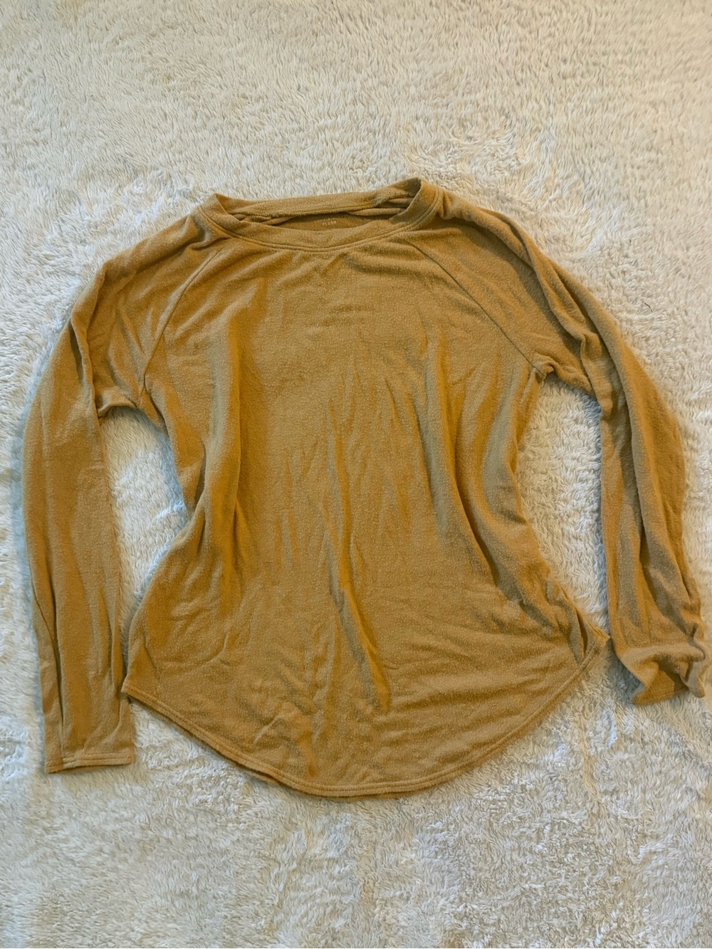 Mustard Long Sleeve Women's Top - Relaxed Crewneck